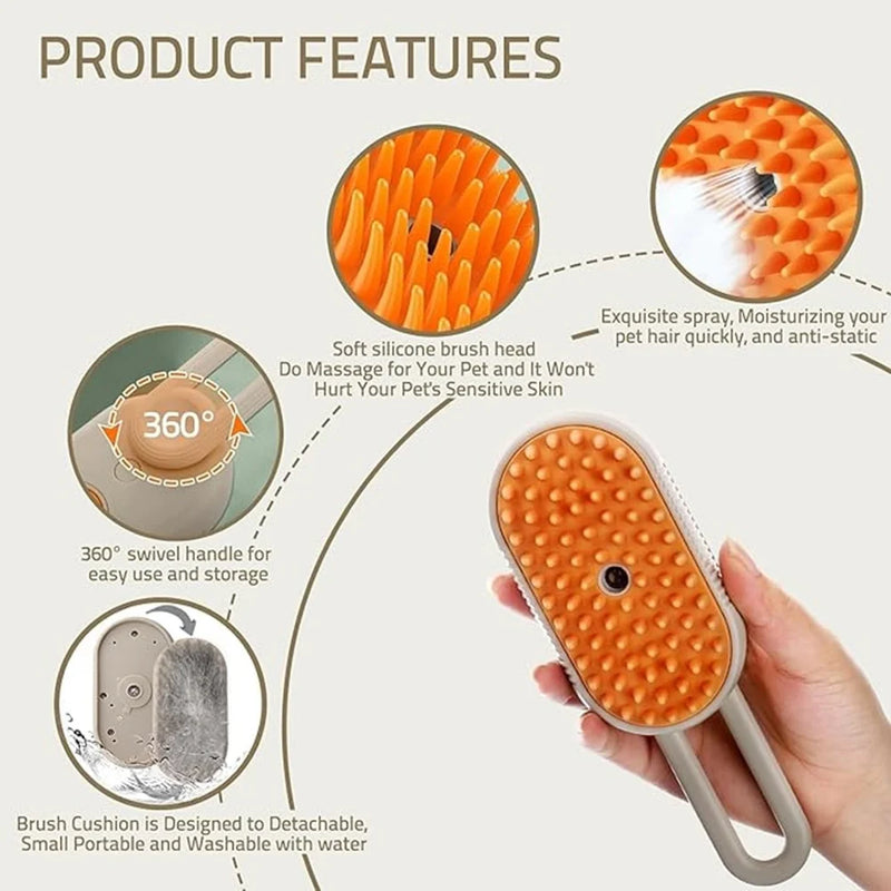 Pet Steam Brush 3 In 1